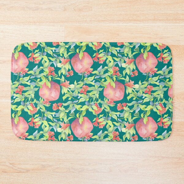 Item preview, Greens with pomegranate fruits and red flowers designed and sold by RinaGrinchik.