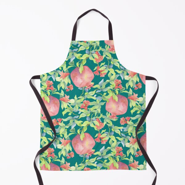 Item preview, Greens with pomegranate fruits and red flowers designed and sold by RinaGrinchik.