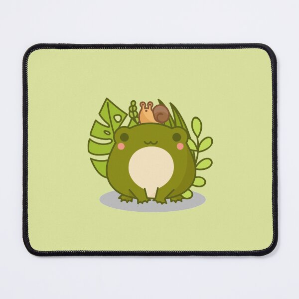 Item preview, Kawaii Frog and Snail -- Surprised Snail sitting on top of smiling frog designed and sold by MagicStrawberry.