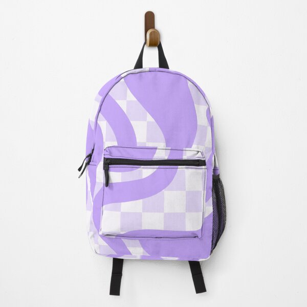 Item preview, Retro Checked Liquid Swirl Square Abstract Pattern in Light Purple designed and sold by kierkegaard.