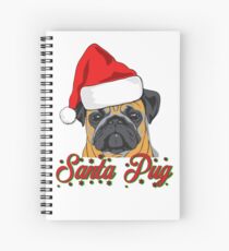 Santa Pug Weihnachtsdesign Spiralblock