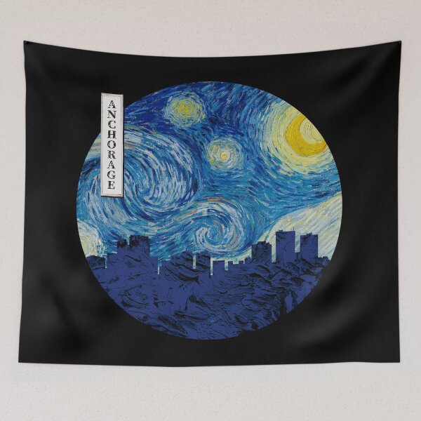 Item preview, Anchorage Starry Night Van Gogh Circle designed and sold by DFerraz.