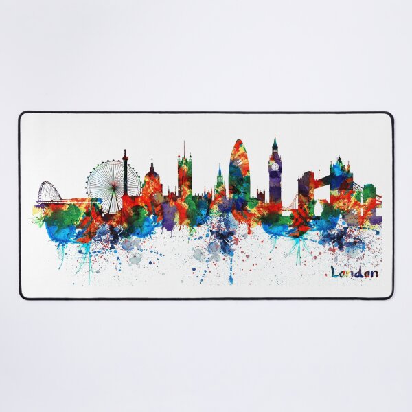 Aperçu de l'œuvre Silhouette de Londres aquarelle Skyline créée et vendue par caracatita75.