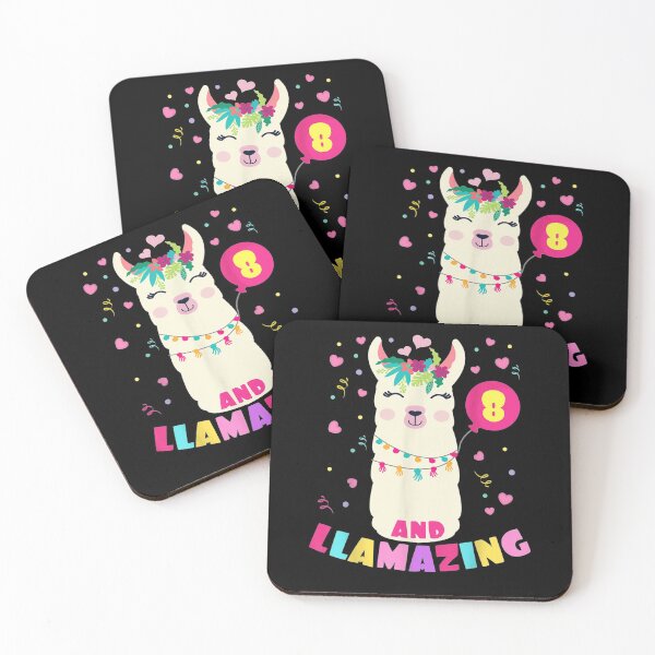 Item preview, Llamazing 8 Years Old Girl Birthday Cute Llama Alpaca Kids designed and sold by lydiamoranart.