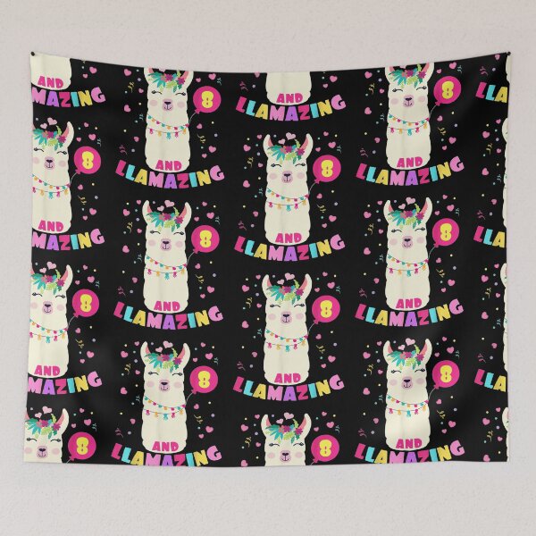 Item preview, Llamazing 8 Years Old Girl Birthday Cute Llama Alpaca Kids designed and sold by lydiamoranart.