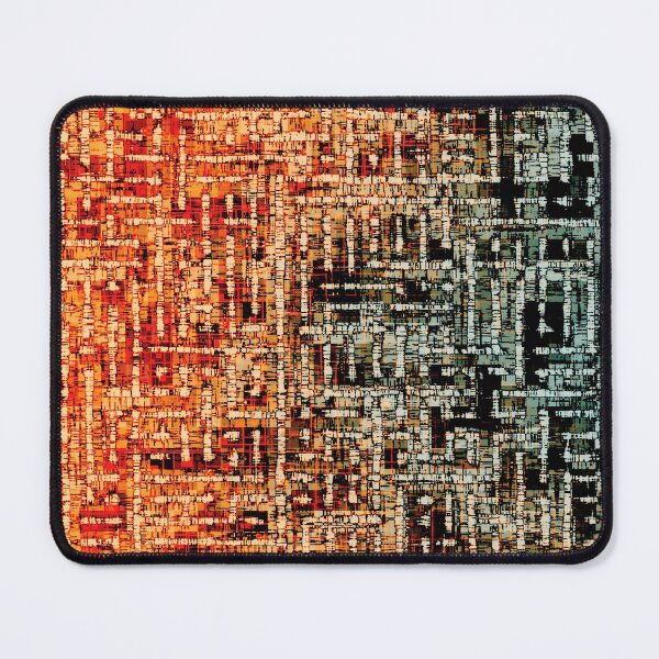 Item preview, graphic design geometric square line pattern art abstract background in orange brown blue designed and sold by Mrvell.