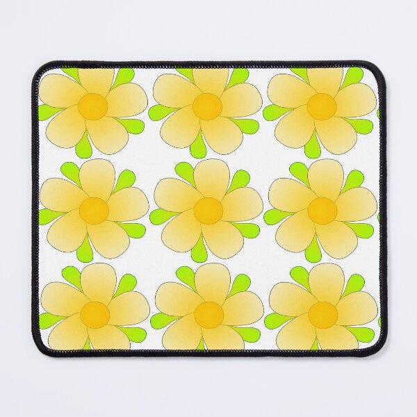 yellow daisy flower stickers Mouse Pad