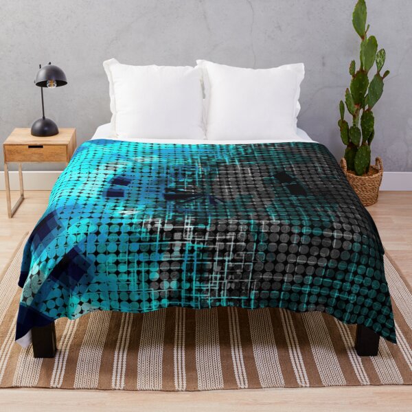 Item preview, graphic design geometric circle pattern art abstract background in blue and black designed and sold by Mrvell.
