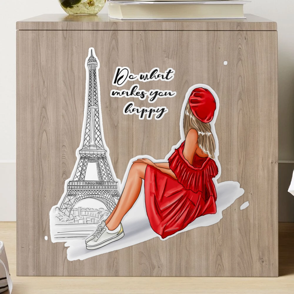 Paris Girl Aesthetic Stickers Graphic by ndutfrea · Creative Fabrica