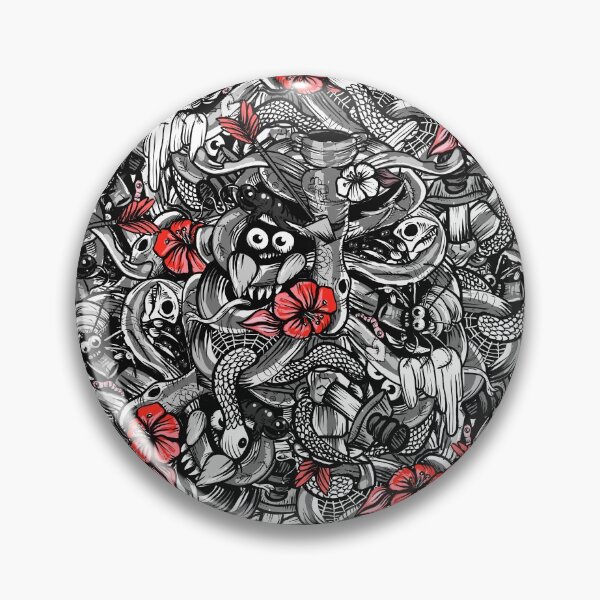 Item preview, Doodle Bones and Red Flowers designed and sold by fakeface.