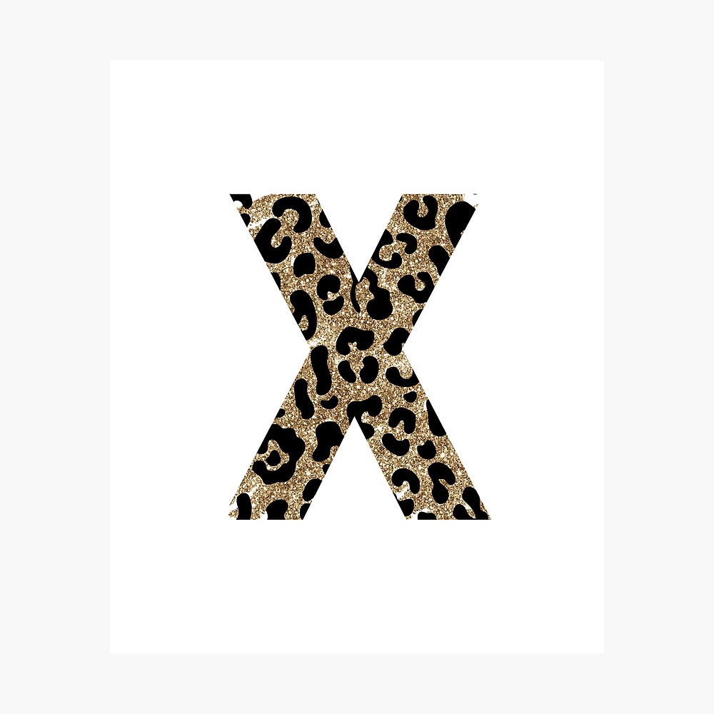 Letter X Initial Name Monograms Animal Print and Gold Letter X Initial Name Monograms Animal Print and Gold