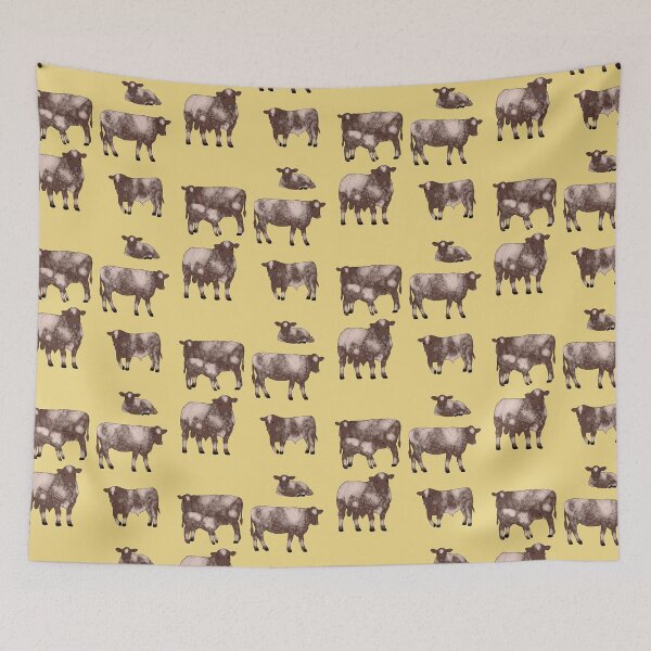 Item preview, Shorthorn Cattle Pattern Yellow designed and sold by Ashley Gagnon.
