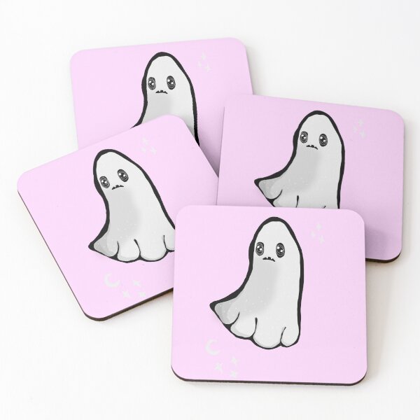 Item preview, Pastel Pink Background Cute spooky ghost  designed and sold by DemonicGloom.