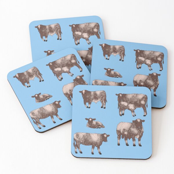 Item preview, Shorthorn Cattle Pattern Blue designed and sold by Ashley Gagnon.