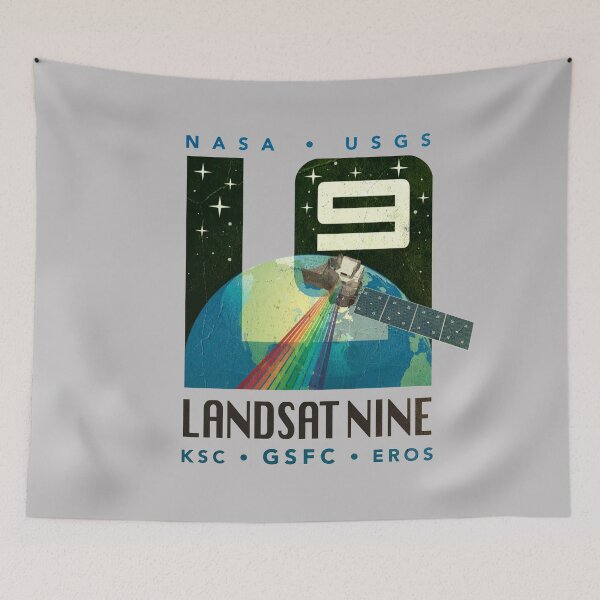 Item preview, LANDSAT 9 logo mission - vintage look designed and sold by trendistudio.