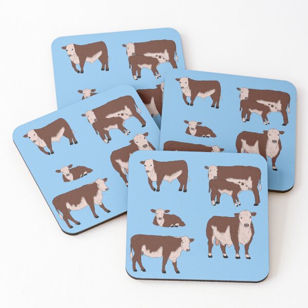 Item preview, Hereford Cattle Pattern Blue designed and sold by Ashley Gagnon.