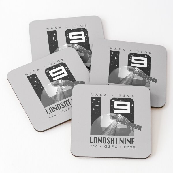 Item preview, LANDSAT 9 logo mission - black and white designed and sold by trendistudio.