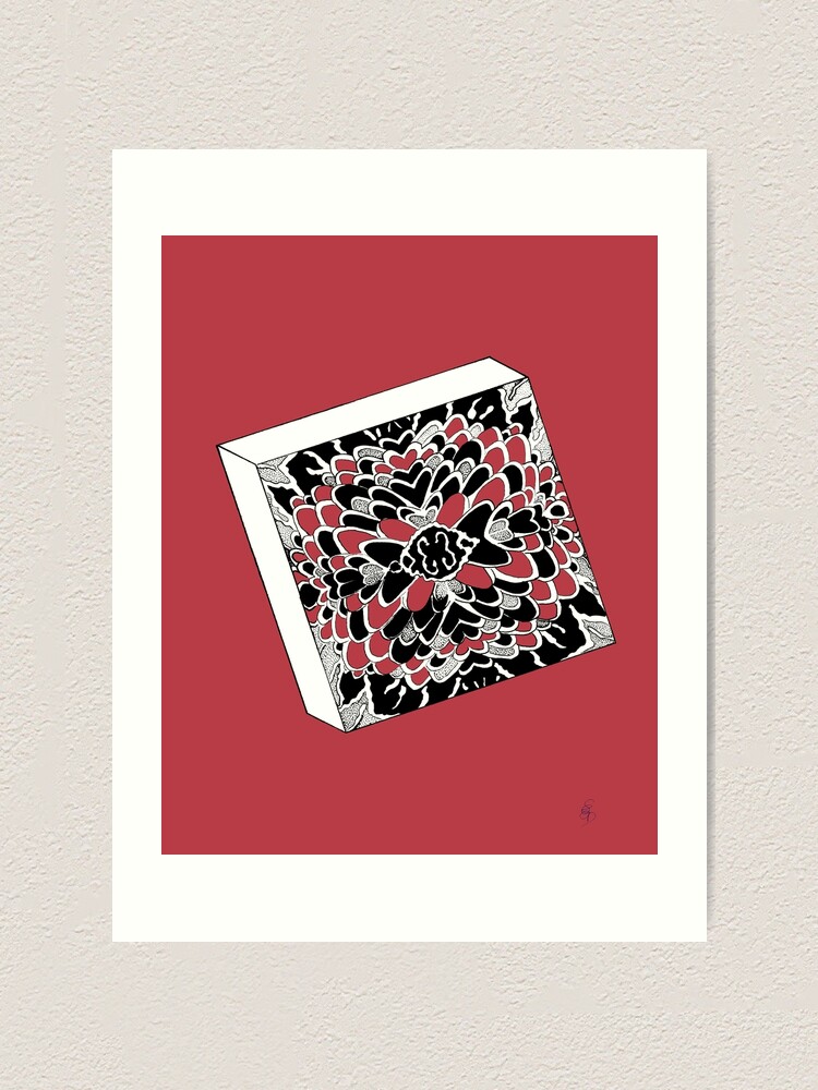 Alternative Ansicht von Der Würfel in rot - The dice in red Kunstdruck