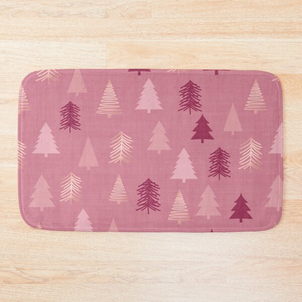 Item preview, Christmas Trees Pink Rose Gold Pattern designed and sold by cashewdays.