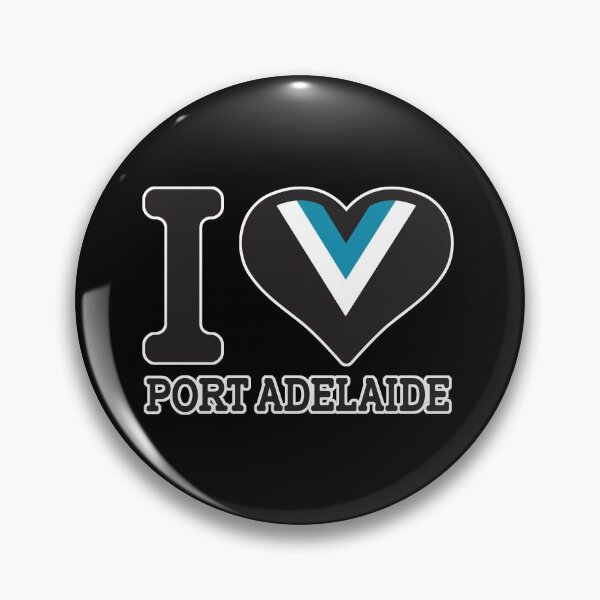 Aperçu de l'œuvre "J'aime Port Adelaide" Vêtements, Marchandises, T-shirts, Leggings, Jupe, Masque, Tablier, Sac écologique créée et vendue par Ink Inc.