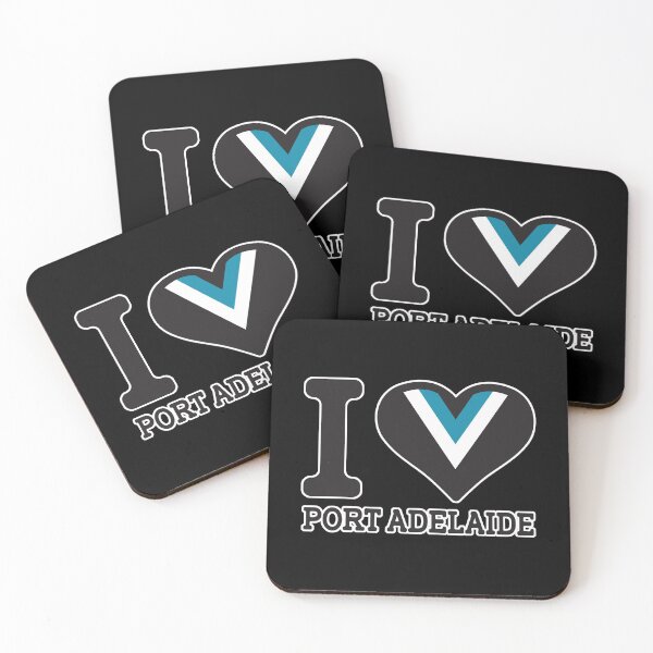 Aperçu de l'œuvre "J'aime Port Adelaide" Vêtements, Marchandises, T-shirts, Leggings, Jupe, Masque, Tablier, Sac écologique créée et vendue par Ink Inc.