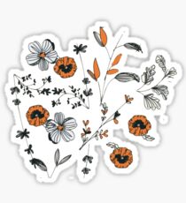Orange Flower Pattern Sticker