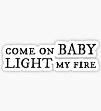 jim morrison the doors rock n roll guitar song light my fire lyrics hippie cool t shirts Sticker