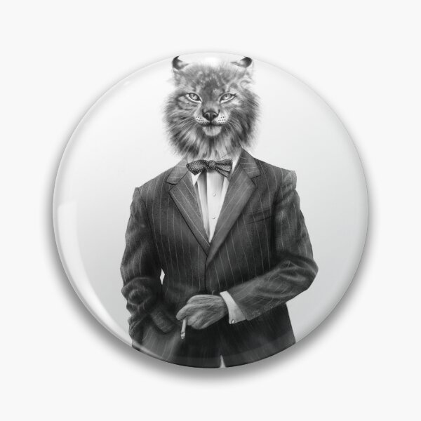 Item preview, Dapper and Elegant Lynx Cat Wearing a Pin Striped Suit and Bow Tie designed and sold by Tyler Rosso.