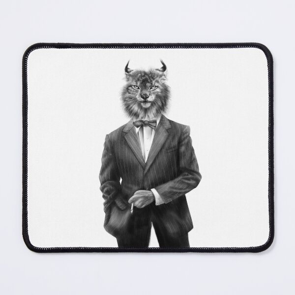 Item preview, Dapper and Elegant Lynx Cat Wearing a Pin Striped Suit and Bow Tie designed and sold by Tyler Rosso.