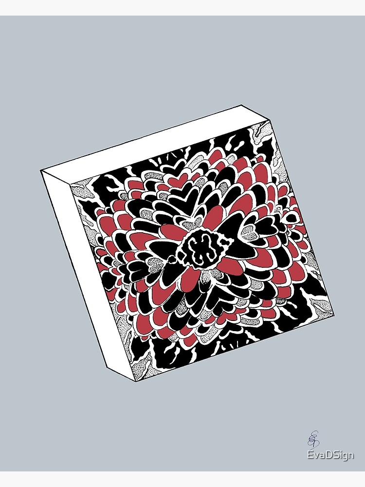 Der Würfel in rot & silber - The dice in red & silver von EvaDSign