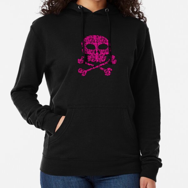 Hot Pink Skull filled with Skulls Lightweight Hoodie