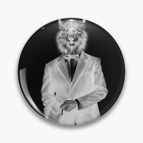 Item preview, Dapper and Elegant Lynx Cat Wearing a Pin Striped Suit and Bow Tie designed and sold by Tyler Rosso.