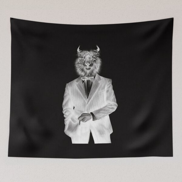 Item preview, Dapper and Elegant Lynx Cat Wearing a Pin Striped Suit and Bow Tie designed and sold by Tyler Rosso.