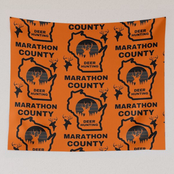 Item preview, Wisconsin Deer Hunter Marathon County designed and sold by WoodburyLake.