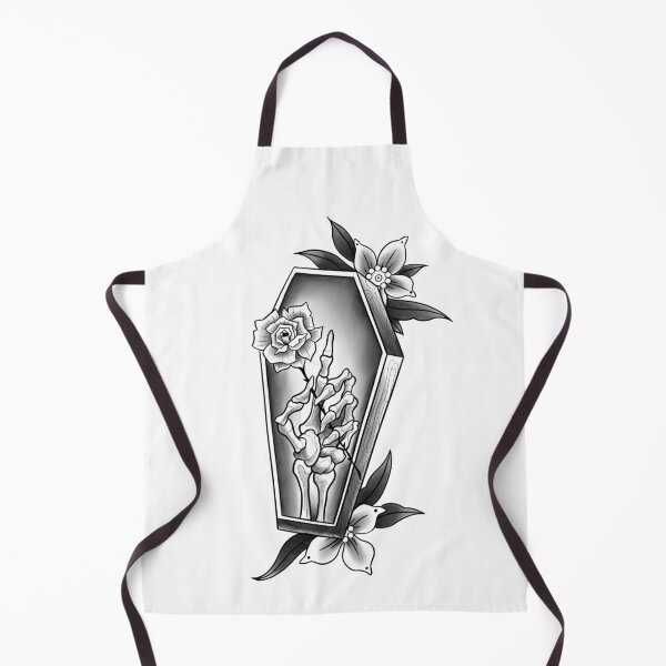 Item preview, Skeleton Hand Holding a Rose in a Coffin Tattoo Design designed and sold by Tyler Rosso.