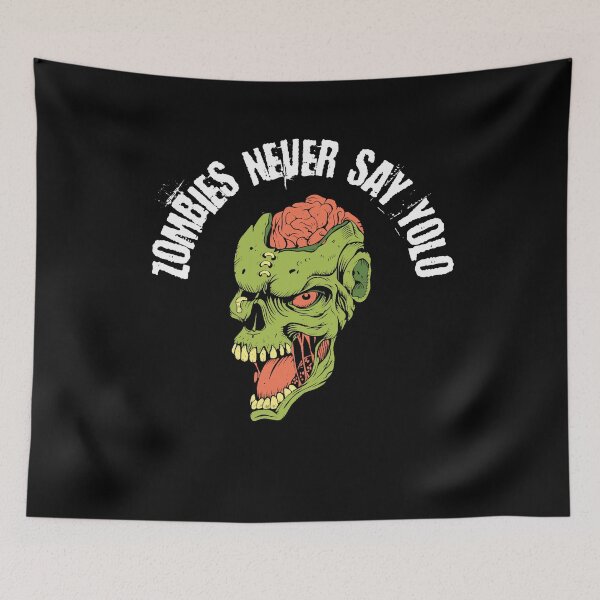 Item preview, Zombies Never Say YOLO Red Brains designed and sold by JumboExclusive.