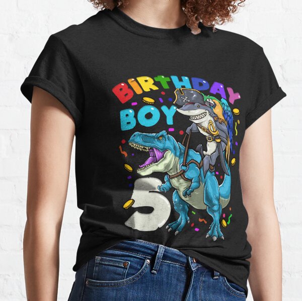 Kids 5th Birthday Boy Shark Shirts 5 Jaw Some Four Tees Boys 5 Years Old  Youth Long Sleeve