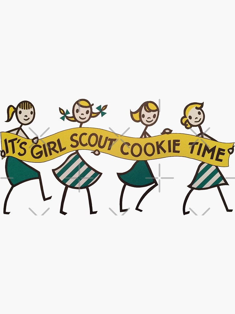 "It's Girl Scout Cookie Time Vintage Sign" Sticker by hilda74 Redbubble