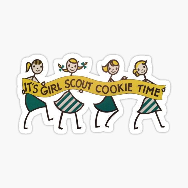 Its Girl Scout Cookie Time Vintage Sign Sticker By Hilda74 Redbubble 4711