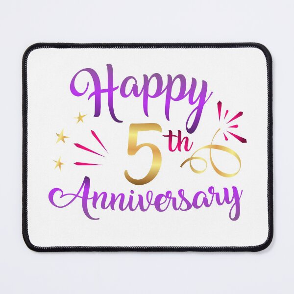 Item preview, Happy 5th Anniversary Fifth Five Year Greeting Congrat designed and sold by Hanna Kovalchuk.