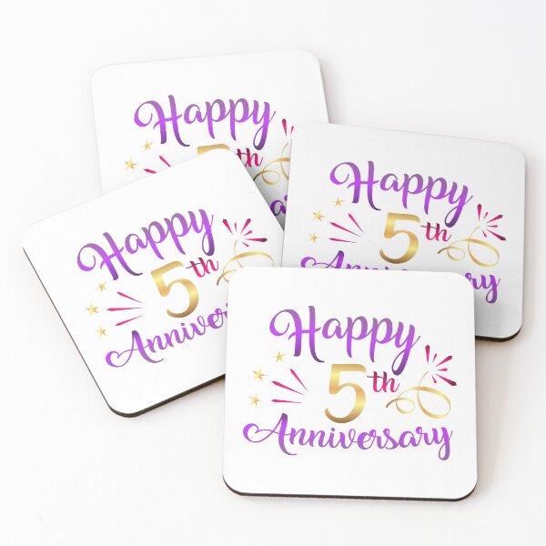 Item preview, Happy 5th Anniversary Fifth Five Year Greeting Congrat designed and sold by Hanna Kovalchuk.