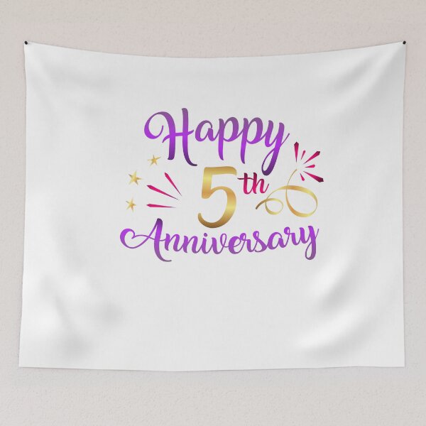 Item preview, Happy 5th Anniversary Fifth Five Year Greeting Congrat designed and sold by Hanna Kovalchuk.