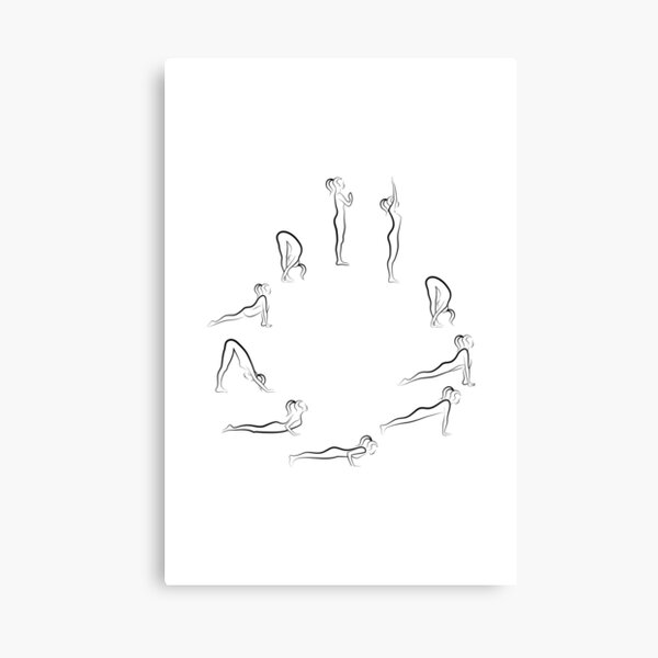 Yoga Frog Sun Salutation Surya Namaskar, an art print by Ding Hu