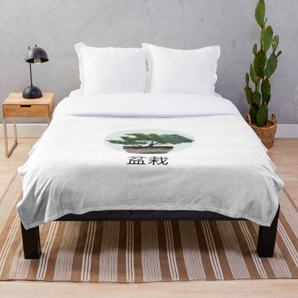 Japanese Plant Art Throw Blanket