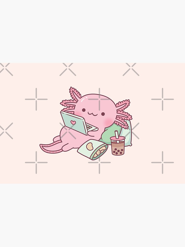 Thumbnail 4 of 4, Zipper Pouch, Cute Chilling Axolotl designed and sold by rustydoodle.