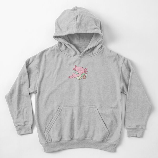 Cute Chilling Axolotl Kids Pullover Hoodie