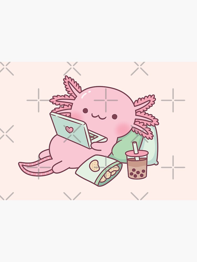 Discover Cute Chilling Axolotl Premium Matte Vertical Poster
