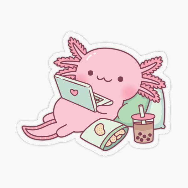 Kawaii Axolotls Transparent Stickers for Sale | Redbubble