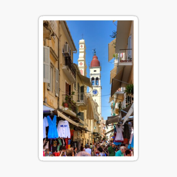 Busy Corfu Lane Sticker