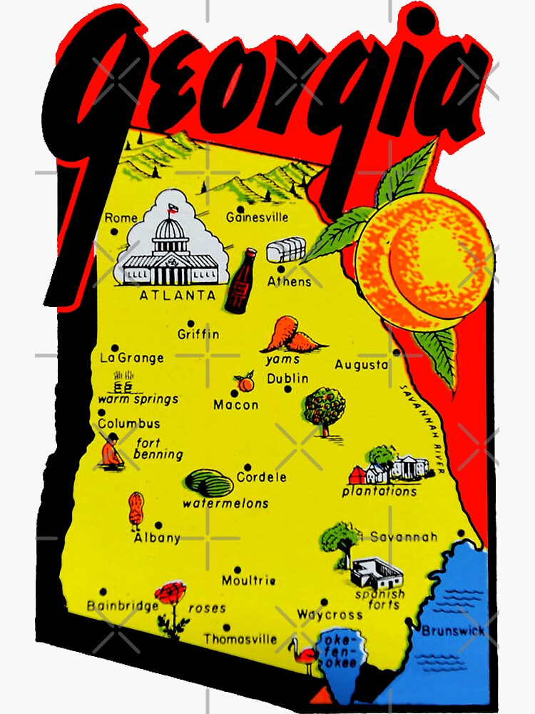 State Map Vintage Travel Decal" Sticker for Sale by hilda74